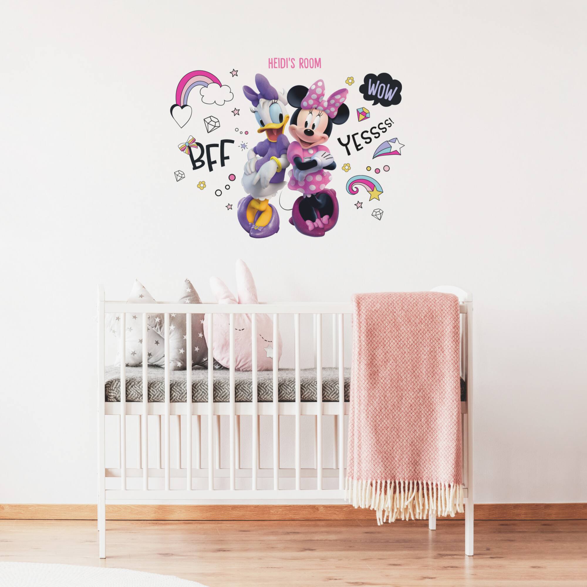 RoomMates Minnie Mouse Peel & Stick Giant Wall Decal Set with Alphabet